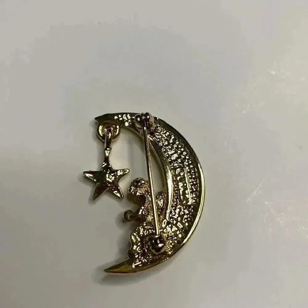 L. Razza Crescent Moon Brooch
